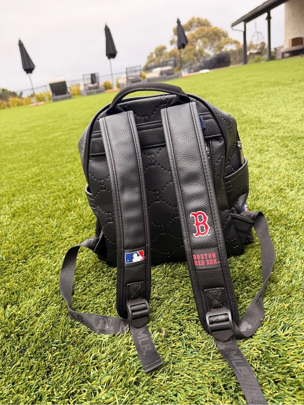Boston Red Sox Black Quilted Mini Backpack